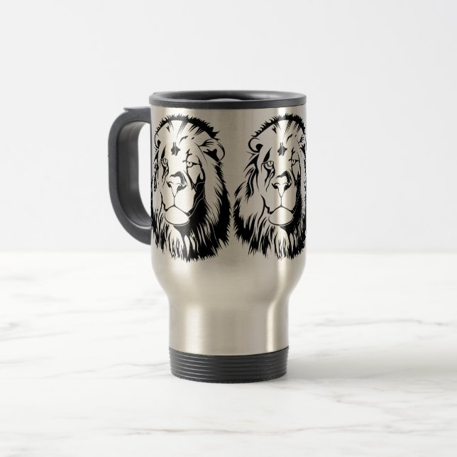 Caneca Térmica Leão Tribal 002 (Frente Esquerda)