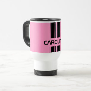 Caneca Térmica Legal, Cor-de-rosa-rosa-preto, com faixa de esport