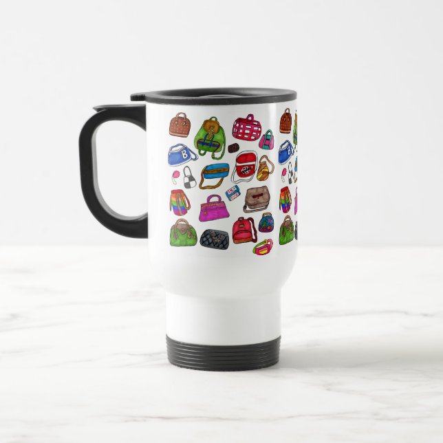 Caneca Térmica Legal moda engraçada Padrões de Carteira Ilustrado (Esquerda)