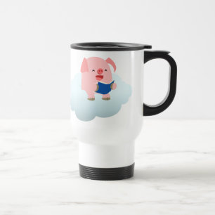Caneca Térmica Leitor de Portão de Cartoon de Cubo na Caneta de V