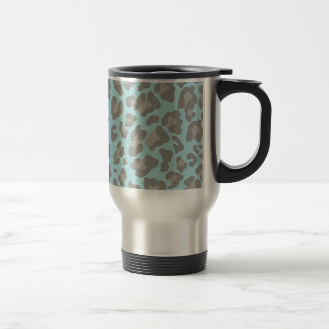 Caneca Térmica Leopardo Imprime Azul e Cinzas (Direita)