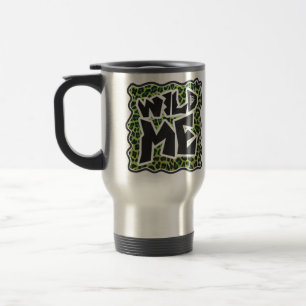 Caneca Térmica Leopardo Negro e Impressão Verde