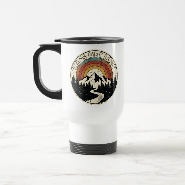Caneca Térmica Let’s Get Lost Retro Mountain Adventure Outdoor (Esquerda)