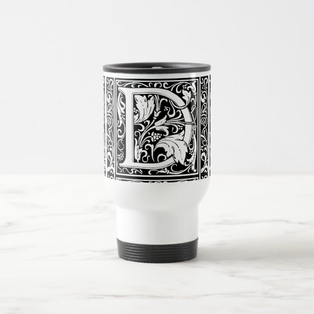 Caneca Térmica Letra D Monograma Medieval Art Nouveau (Centro)