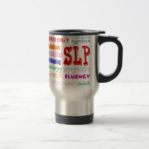Caneca Térmica Letra de Diversão em Língua Patologista Colorida