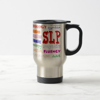 Caneca Térmica Letra de Diversão em Língua Patologista Colorida