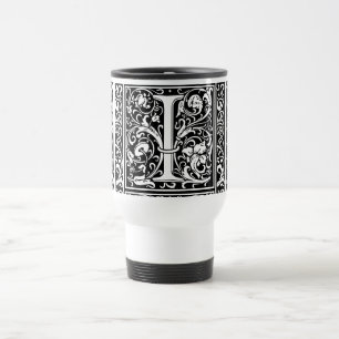 Caneca Térmica Letra I Monograma Medieval Art Nouveau