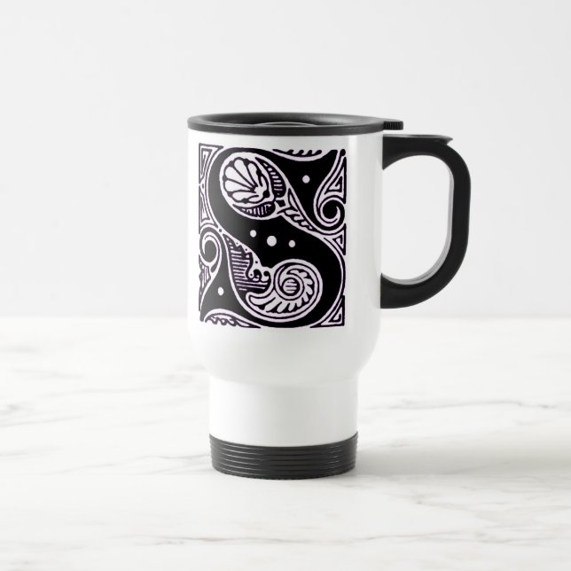 Caneca Térmica Letra maiúscula púrpura "S" - Mug (Direita)