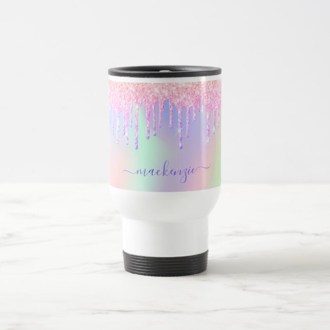 Caneca Térmica Letra monográfica holográfica montra-glitter nome  (Centro)