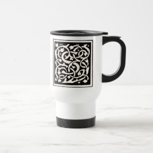 Caneca Térmica Letra S Art Nouveau Monograma Vintage