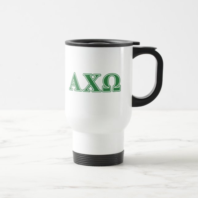 Caneca Térmica Letras verdes de Omega do qui de Alphi (Direita)