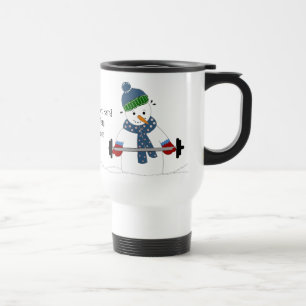 Caneca Térmica Levantamento de Peso de Boneco de Neve com Dito