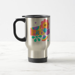 Caneca Térmica LGBT+orgulho. Ama arco-íris. Amor de girassol.
