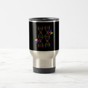 Caneca Térmica LGBTQ DNA Arco-íris Borboleta Orgulho gay mês