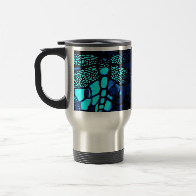 Caneca Térmica libélula viagem azul (Esquerda)
