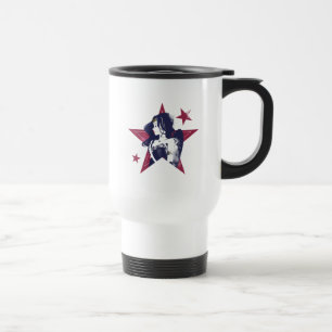 Caneca Térmica Liga da Justiça Mulher Maravilha e Estrelas Pop