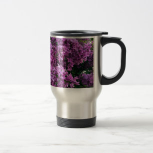 Caneca Térmica Lilases roxos cor-de-rosa fotografia floral rosa