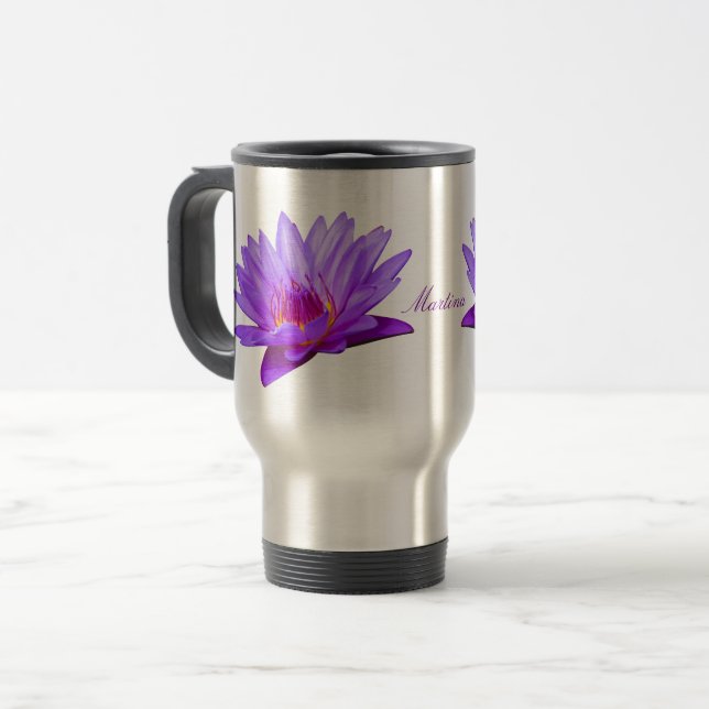 Caneca Térmica Lily de água púrpura (Frente Esquerda)