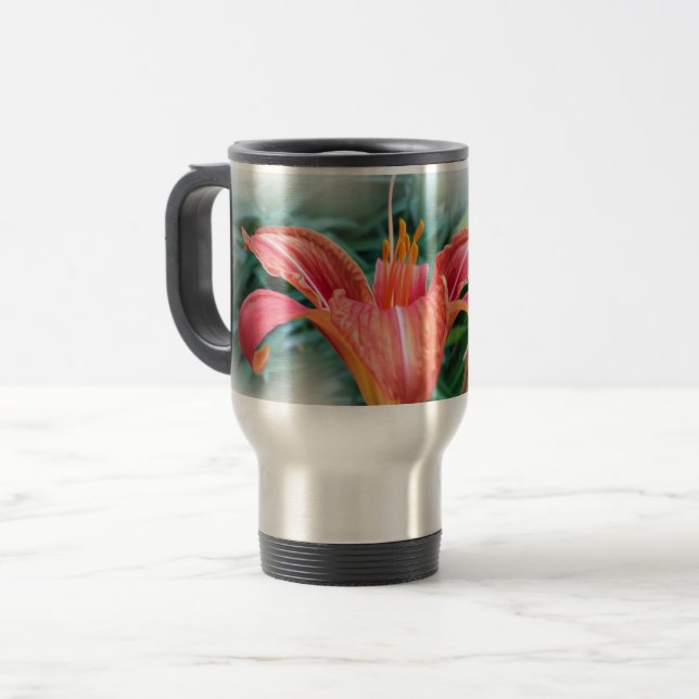 Caneca Térmica lily laranja (Frente Esquerda)
