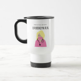 Caneca Térmica Limpas cor-de-rosa na ilustração Enfermeira Obriga