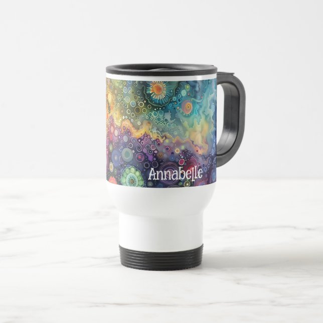 Caneca Térmica Linda Colorida Impressionante De Volta À Escola (Frente Esquerda)