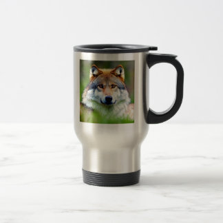 Caneca Térmica Linda pintura de cabeça de lobo