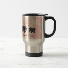 Caneca Térmica Linda trendaria local Elefantes apaixonados