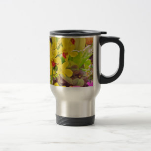Caneca Térmica Lindas orquídeas de outono amarelas