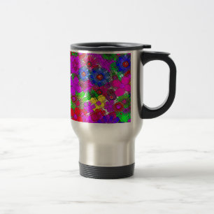 Caneca Térmica Lindo padrão floral colorido incrível design a