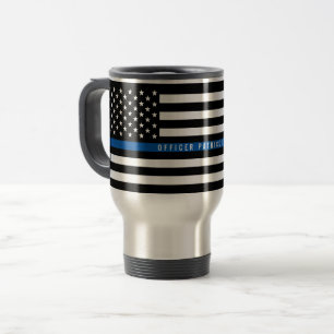 Caneca Térmica Linha Azul fina Sinalizador de polícia Monograma 