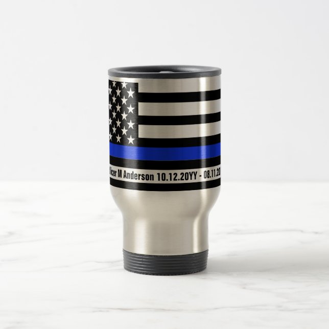 Caneca Térmica Linha Azul Thin US Flag Polícia Polícia PD (Centro)