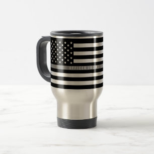 Caneca Térmica Linha cinzenta fina monograma da bandeira grande