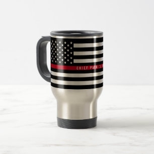 Caneca Térmica Linha vermelha fina monograma da bandeira do