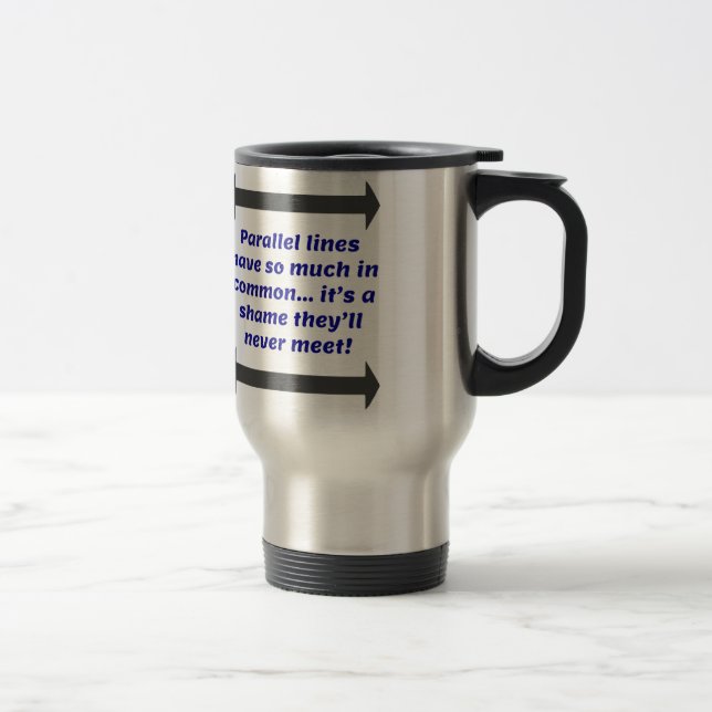 Caneca Térmica Linhas paralelas têm tanto em comum, Piada engraça (Direita)