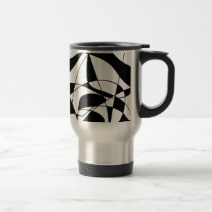 Caneca Térmica Linhas pretas e brancas, padrão impressão de cor d