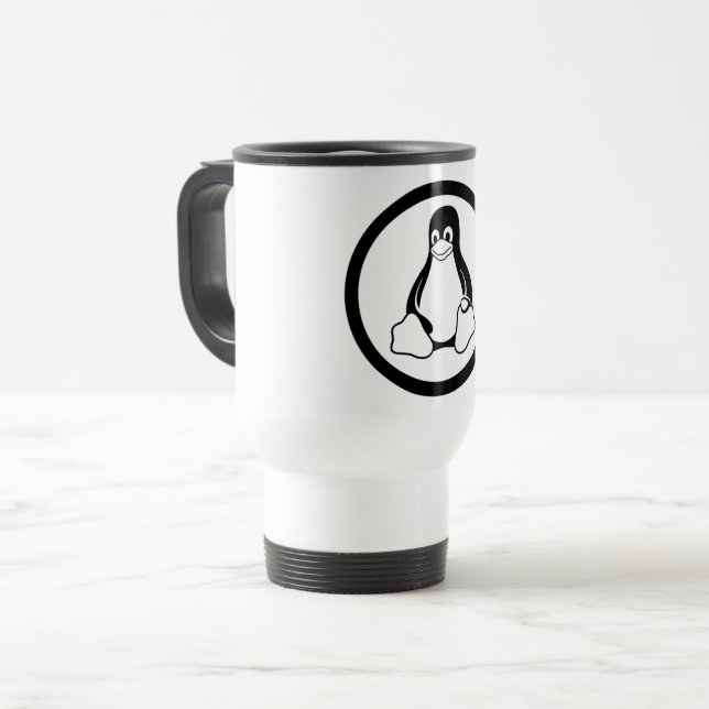 Caneca Térmica Linux Tux Mug (Frente Esquerda)