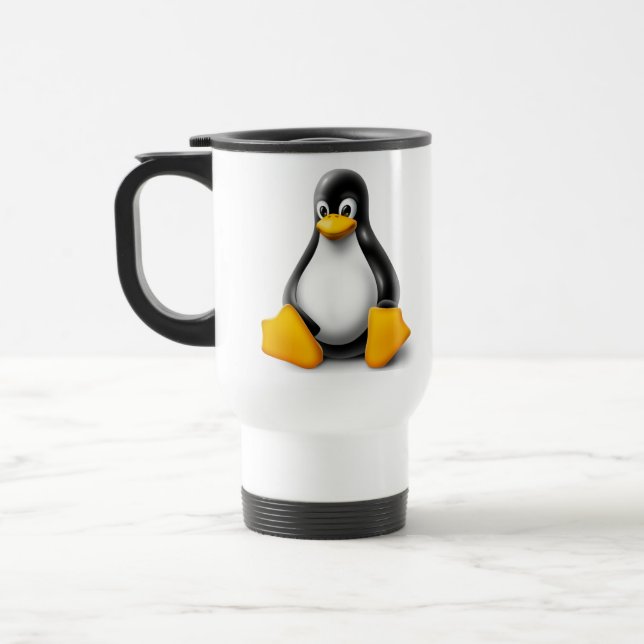 Caneca Térmica Linux Tux o pinguim (Esquerda)