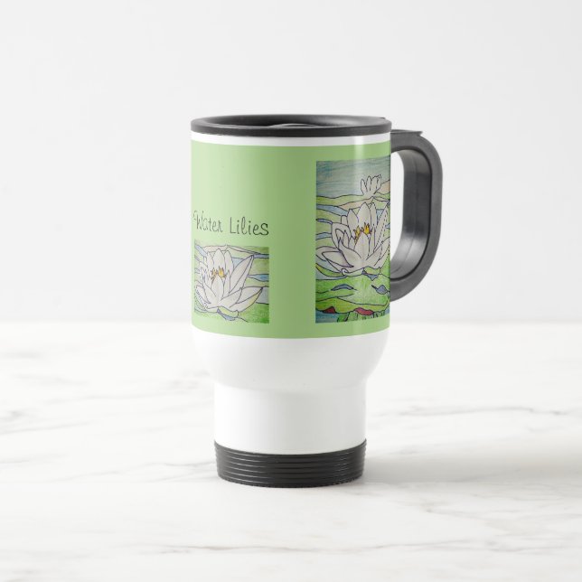 Caneca Térmica Lírios de Água  (Frente Esquerda)