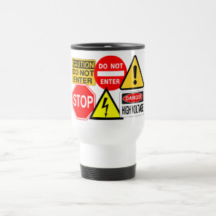 Caneca Térmica Lista de sinais de tráfego - escolha estilo e cor