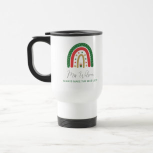 Caneca Térmica Lista Legal dos Professores de Natal Arco-Íris