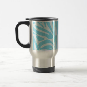 Caneca Térmica Listras de Zebra Azuis e Brancas em Negrito