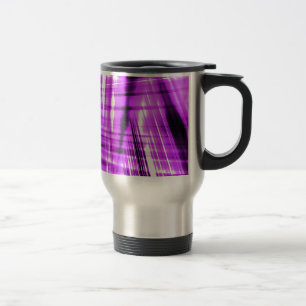 Caneca Térmica Listras dinâmicas pretas e roxas