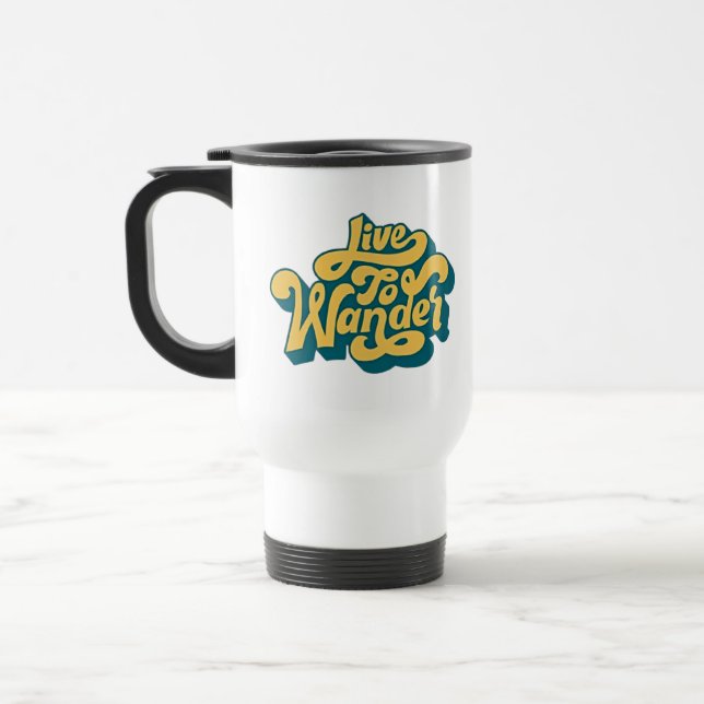 Caneca Térmica Live To Wander Retro Travel Mug 70s Style (Esquerda)