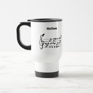 Caneca Térmica Livre como pássaro, pássaros cantores atuando como