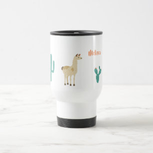 Caneca Térmica Llama e cacto em branco adicione um nome