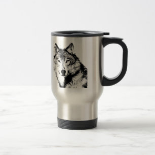 Caneca Térmica Lobo preto & branco
