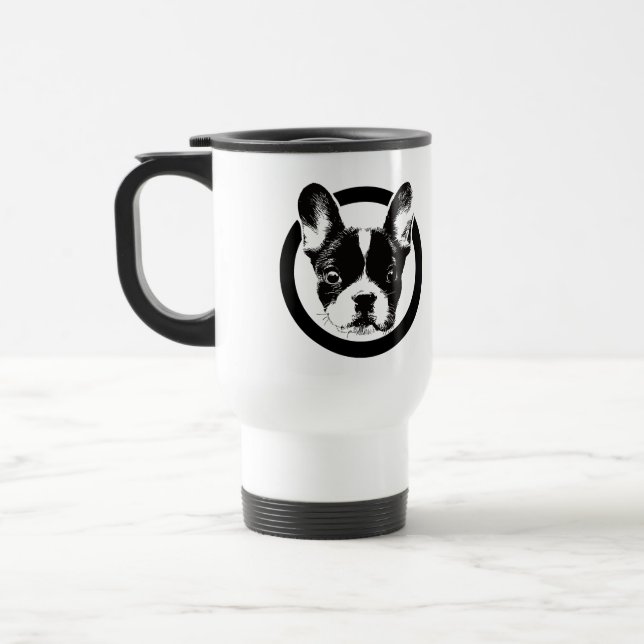 Caneca Térmica Logotipo bonito do buldogue francês (Esquerda)