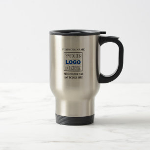 Caneca Térmica Logotipo comercial personalizado preto e branco
