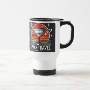 Caneca Térmica Logotipo da Era Espacial de Viagens Espaciais Mart