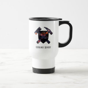 Caneca Térmica Logotipo de martelo "Geology Rocks" com fluxo de l